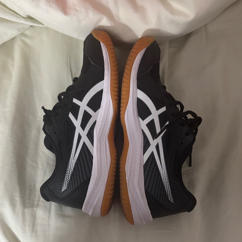 Asics Black and White Sneakers with Gum Sole